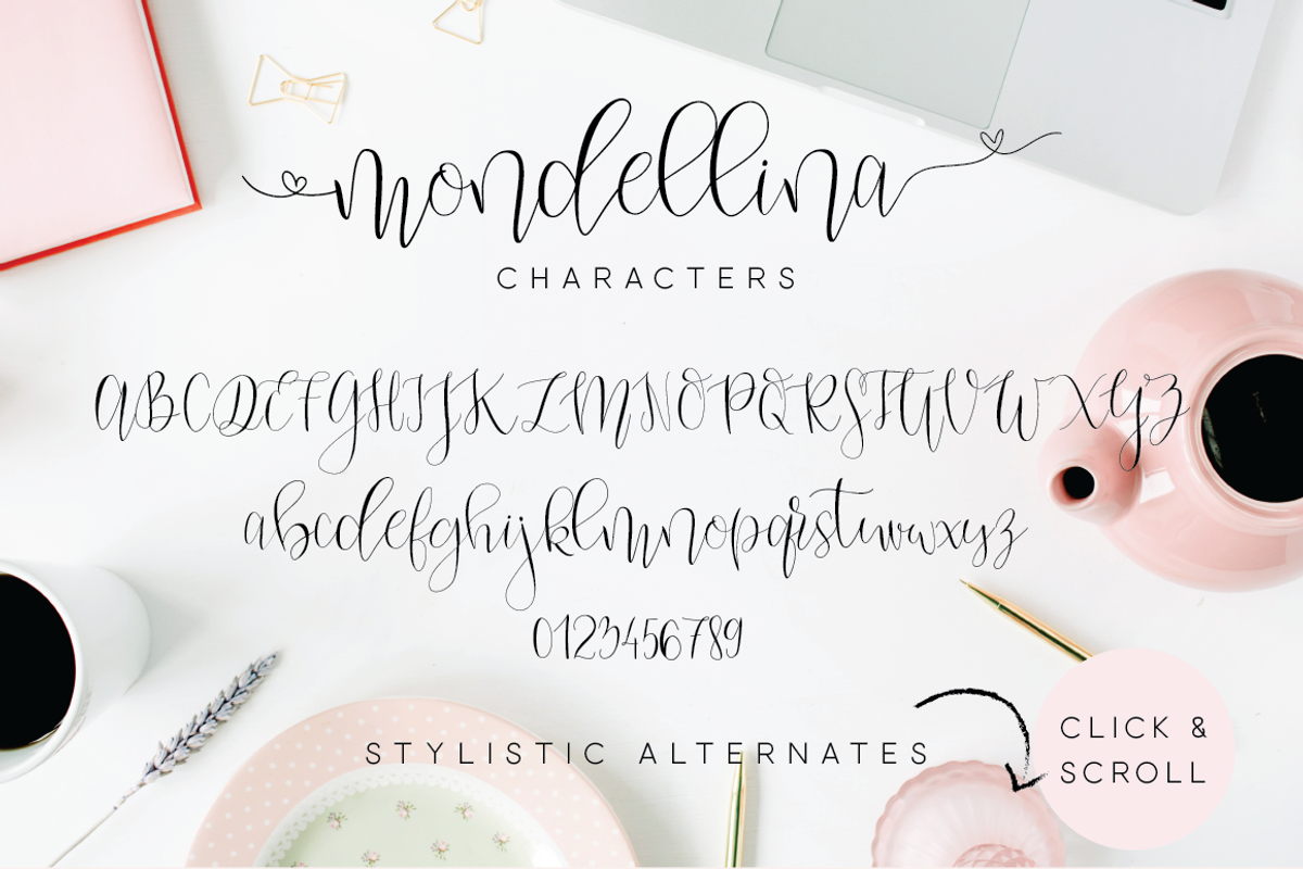 Mondellina Script + 6 logo pack preview 2