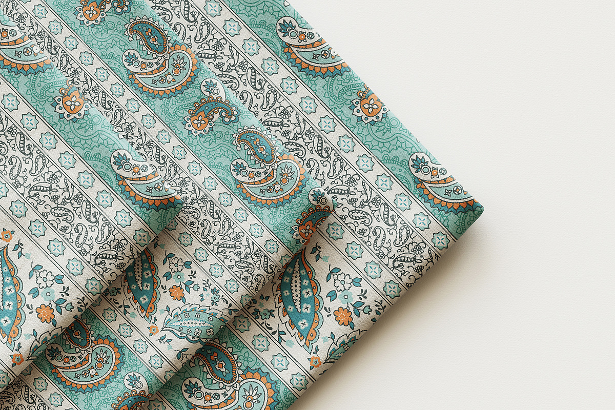 Ethnic Paisley Border Floral Pattern, a Pattern Graphic by StudioGlouna (Photo 8 of 9)