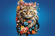 Cat Art Clipart Sublimation Bundle, a Seasonal Illustration by Craft Nest (Thumbnail 3 of 5)
