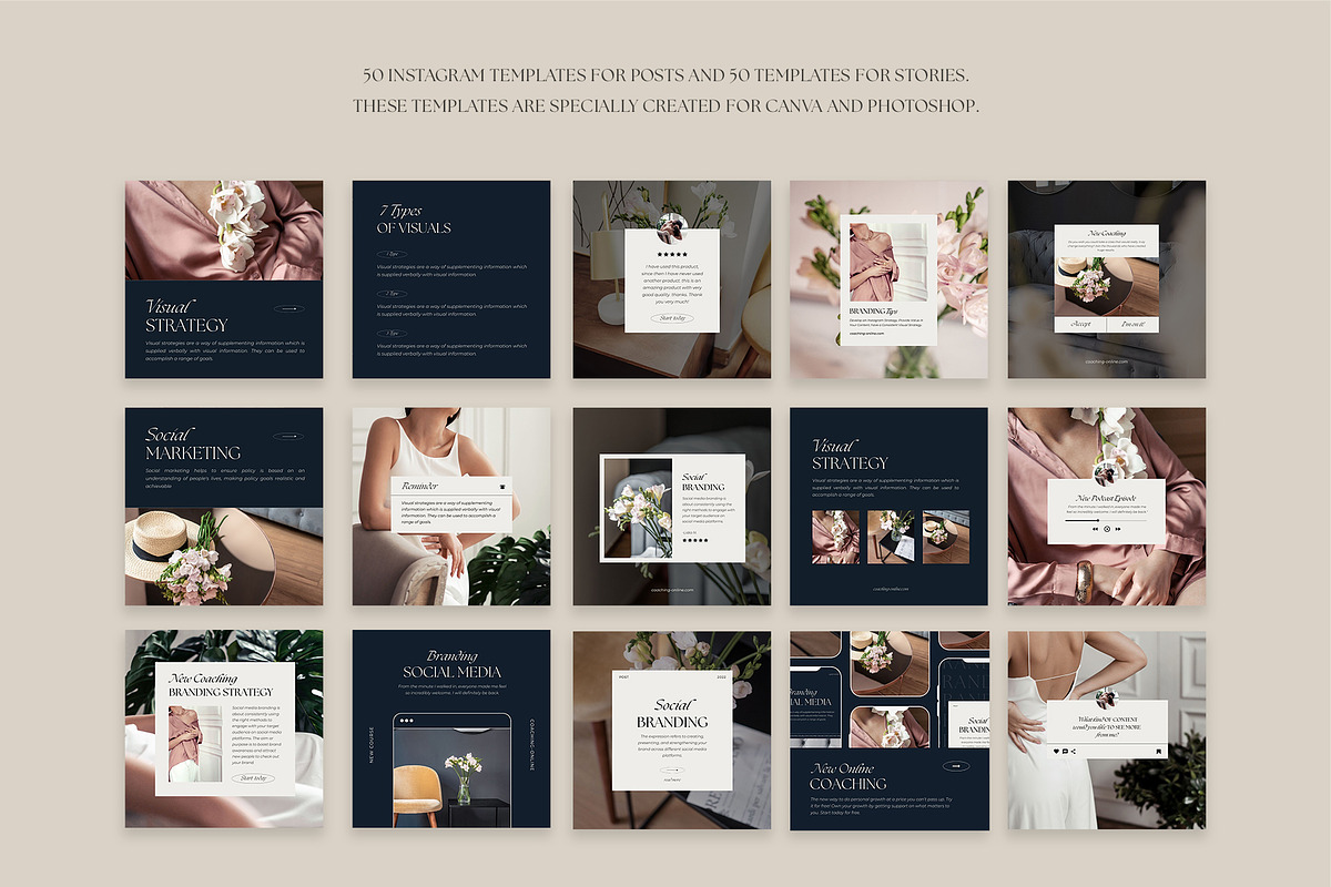 Instagram Template for Coach | Canva & Photoshop