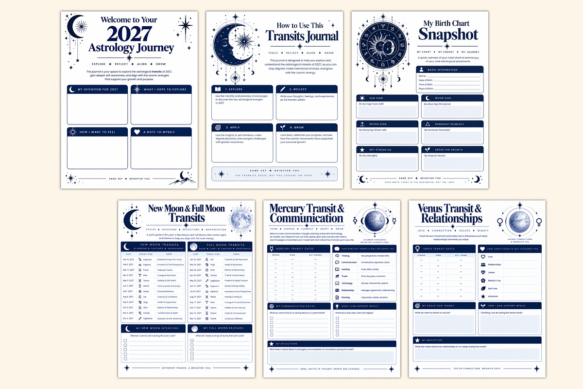 2027 Astrology Transits Journal, a Stationery Template by Shumaya (Photo 3 of 4)