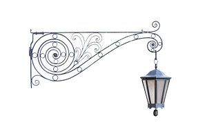Vintage hanging street lamp isolated, an Architecture Photo by BOOCYS