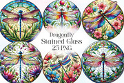 Stained Glass Dragonfly Sublimation, an Illustration by CraftArtStudio (Thumbnail 1 of 6)