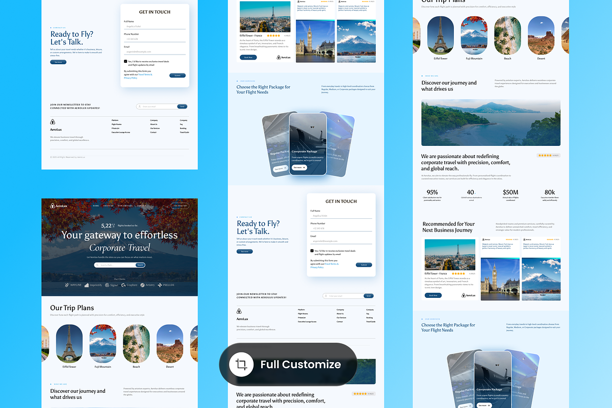 AeroLux - Travel Agency Landing Page preview 3