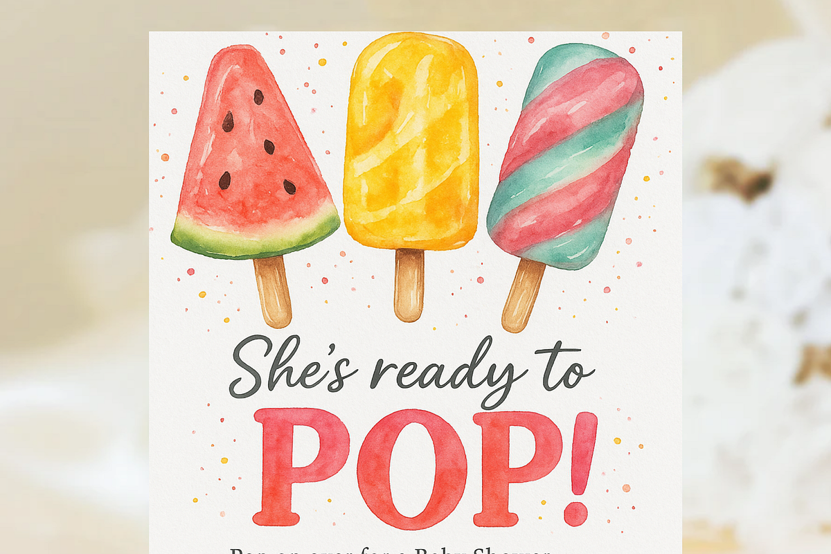 She's Ready to Pop Baby Shower, a Card Template by Shinehoon (Photo 2 of 3)