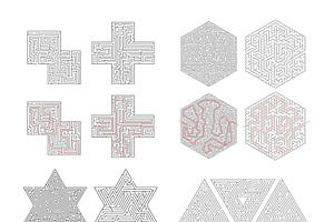 Set of complicated labyrinths, an Object Graphic by BestPics