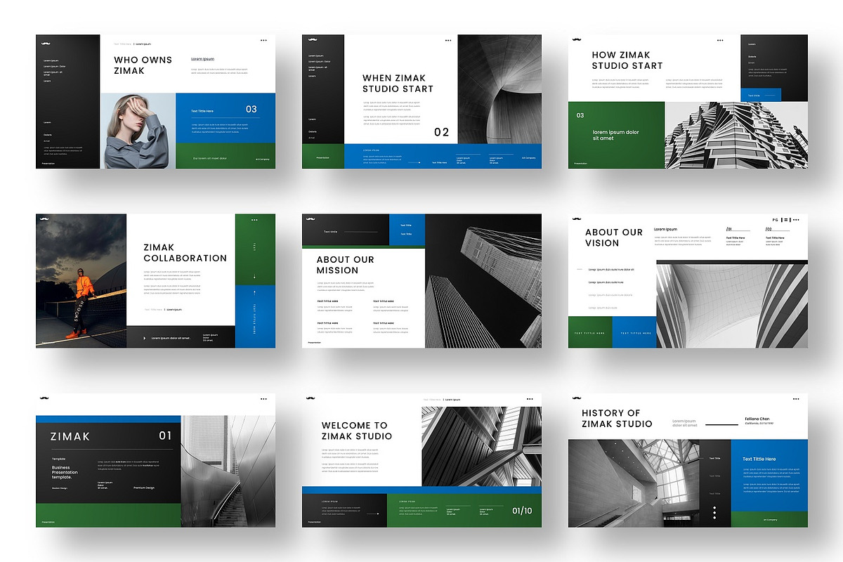 Zimak – Business PowerPoint Template, a Presentation Template by Dens Creative Studio (Photo 2 of 6)