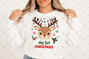 My 1st Christmas Reindeer PNG, an Illustration by Craft Nest (Thumbnail 2 of 6)