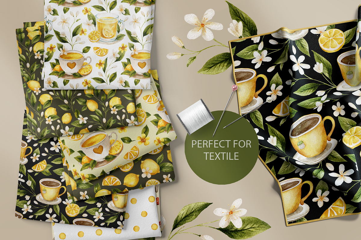 Lemon Watercolor Floral Bundle, a Decorative Illustration by Red Ink (Photo 5 of 7)