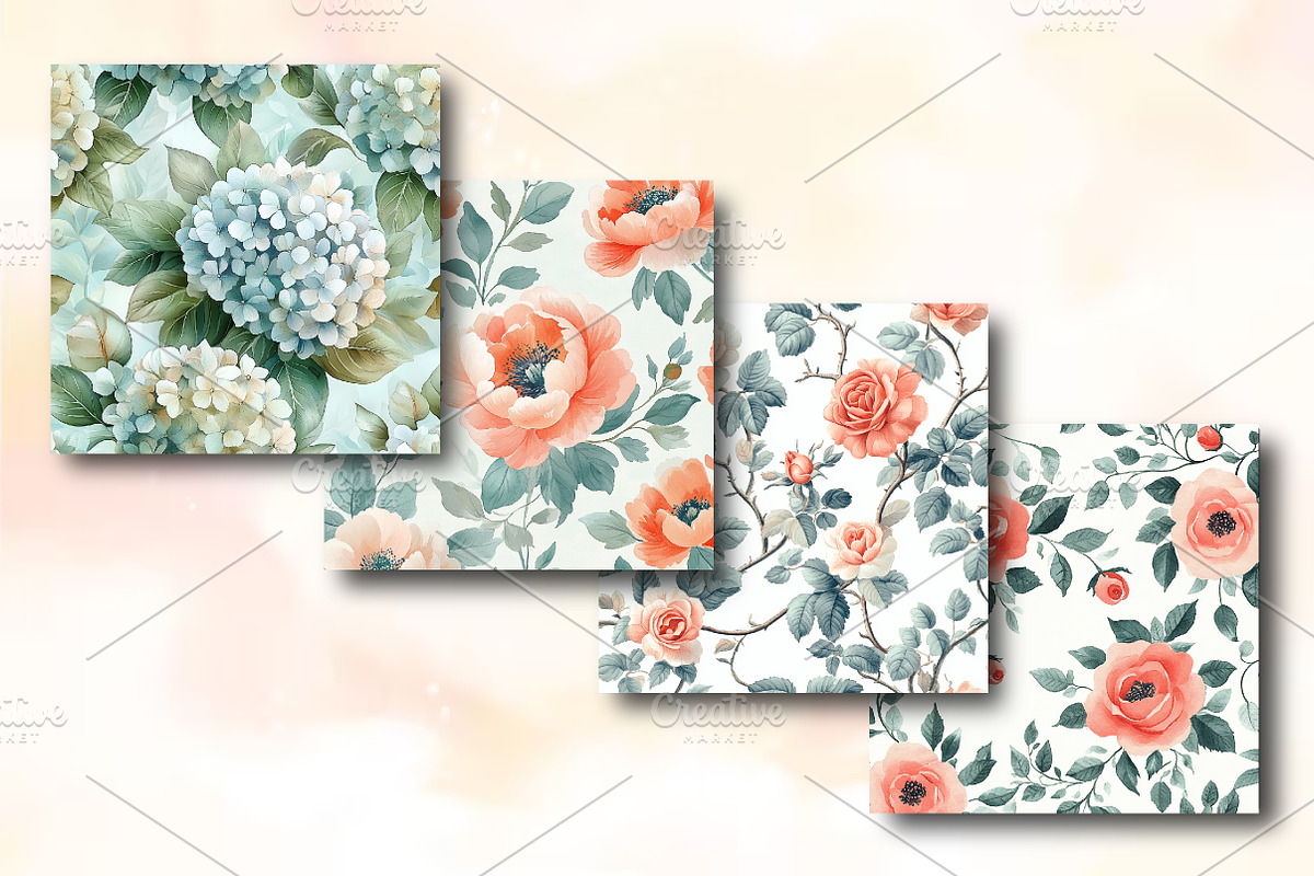 Grandmillennial Floral Seamless Patt, a Background Photo by RobertsArt (Photo 3 of 5)