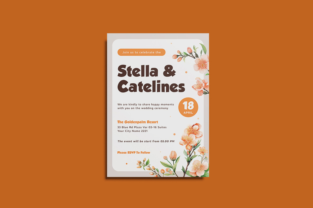 Orange Wellspring Invitation, an Invitation Template by iDoodle Studio (Photo 2 of 4)