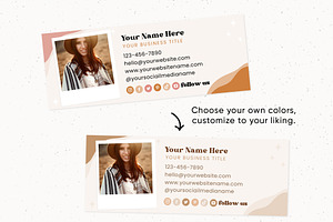 Editable Retro Email Signature Canva