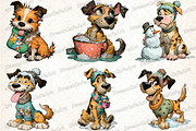 Funny Christmas Dog Clipart, an Illustration by DreamCafeArt (Thumbnail 8 of 8)