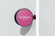 Hanging Round Sign on Wall Mockup, a Product Mockup by graphypix (Thumbnail 1 of 4)