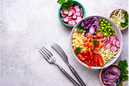Balanced healthy bowl with