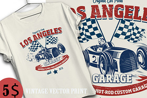 vintage race car print
