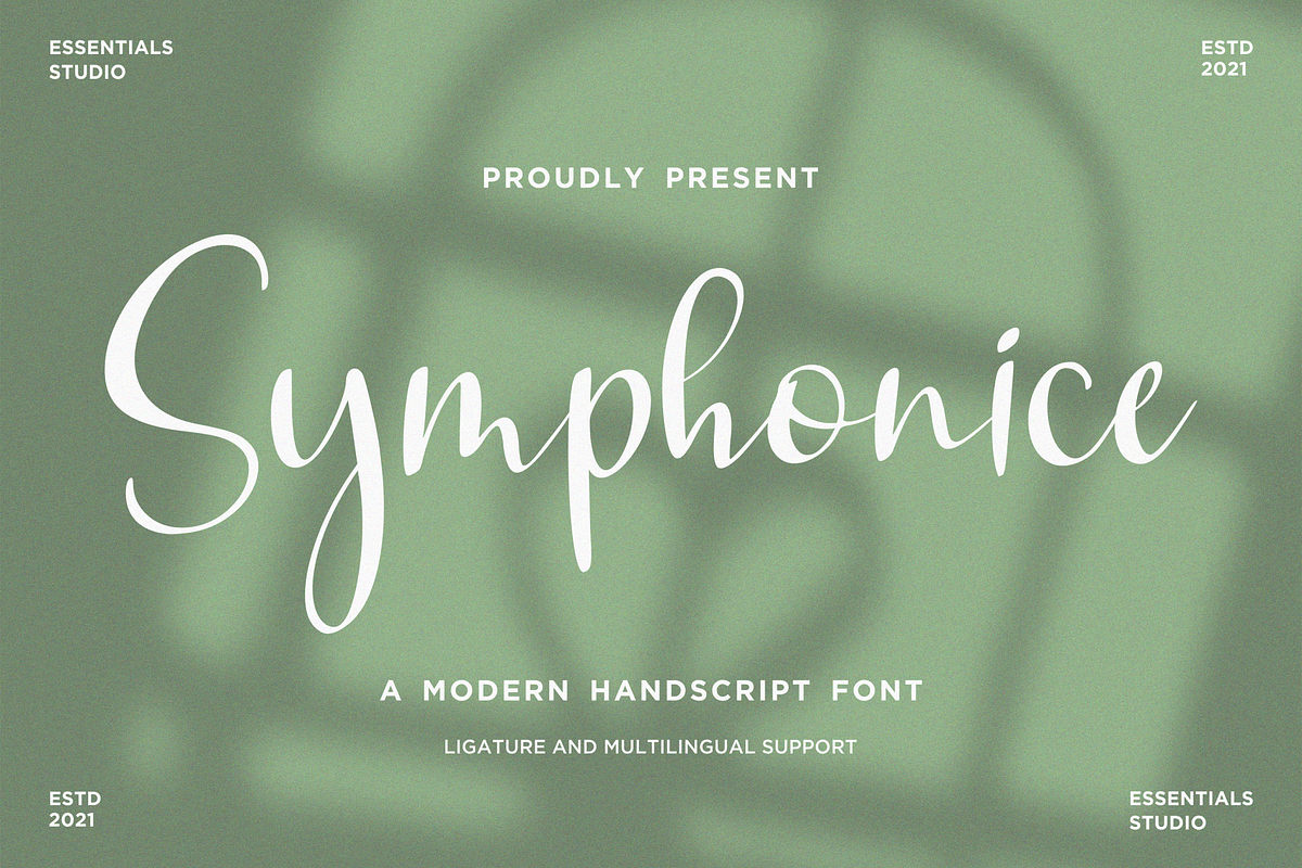 Symphonice, a Script Font by Essentials Studio (Photo 1 of 9)