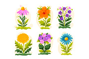 Cozy Flowers Vector Set, an Object Illustration by Thkatefox (Thumbnail 1 of 4)