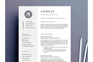 Pilot resume & cover letter template, a Resume Template by Climbwithelevator