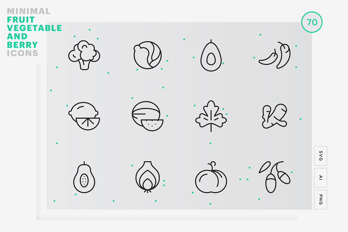 Minimal Food Icons, an Outline Icon by Vineta Rendon (Photo 1 of 9)