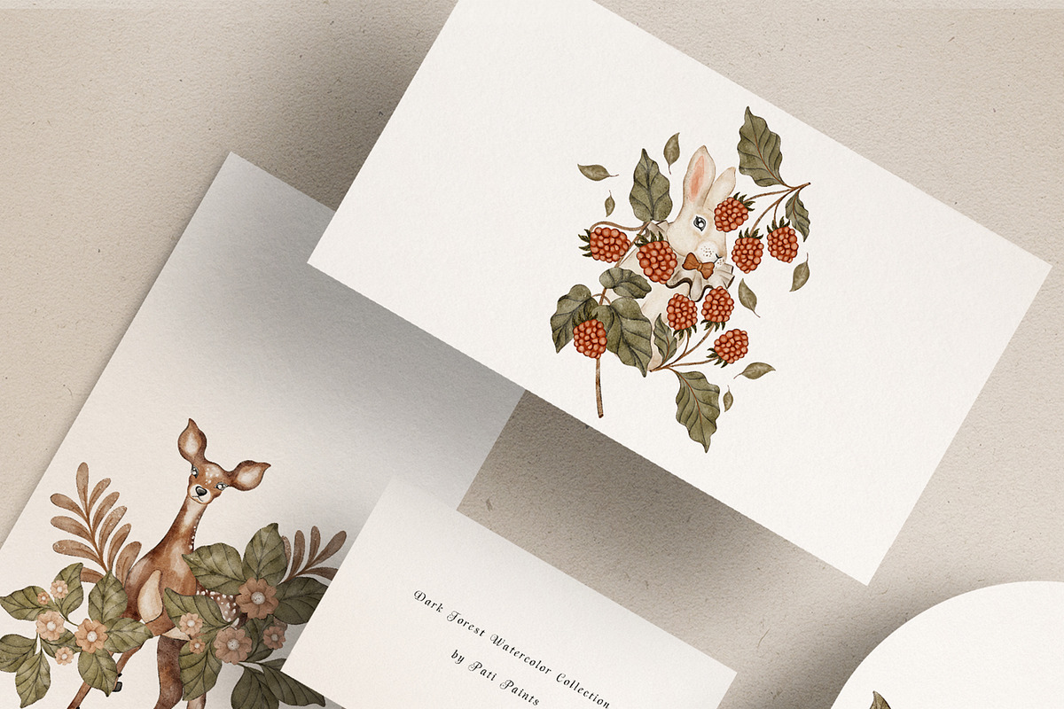 Watercolor Dark Forest Nursery Set, an Animal Illustration by Pati Paints (Photo 6 of 13)