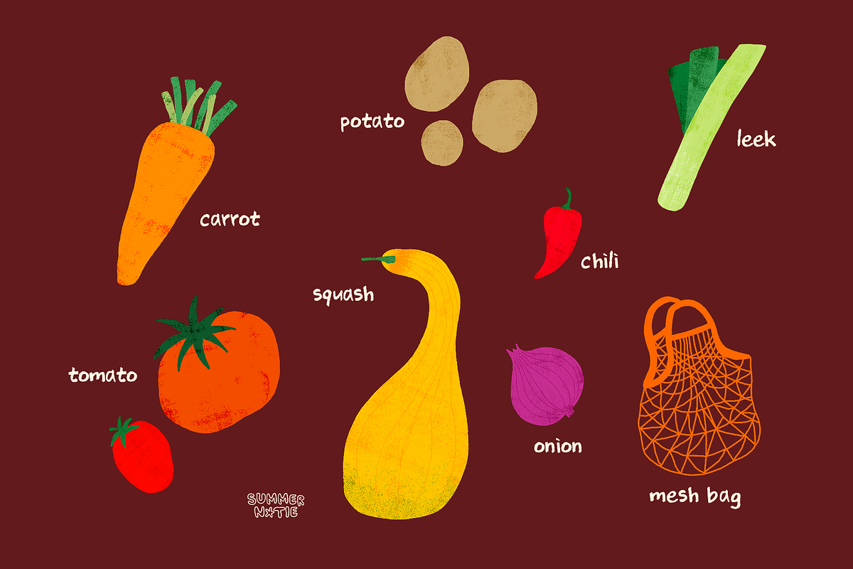 Fresh Market Days Handdrawn Pack, a Food Illustration by Summernotie (Photo 2 of 7)