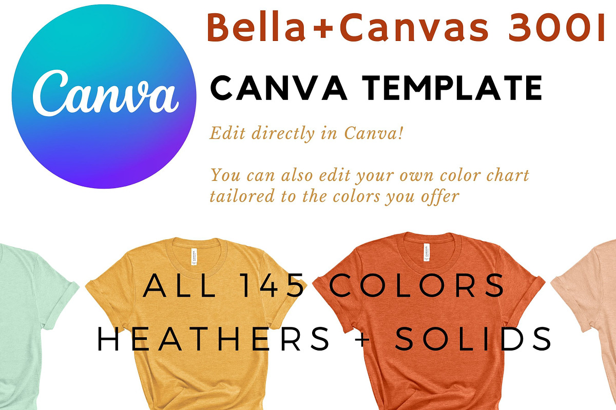 Canva Template Bella Canvas 3001, a Shirt Mockup by lock and page (Photo 1 of 6)