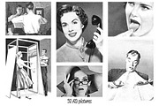 50s ADS Templates + Collage Cutouts, a Background Graphic by Pulpixel Design (Thumbnail 4 of 15)