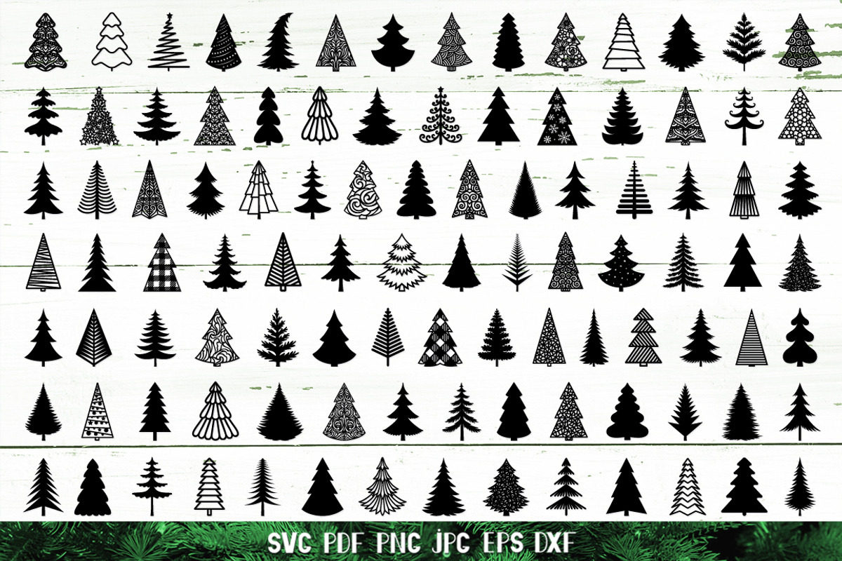 Christmas Tree Silhouette Set, a Graphic by Digital_Craftyfox (Photo 2 of 20)