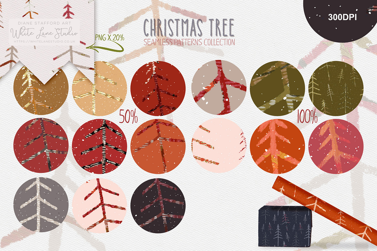 Christmas Tree Seamless Patterns, a Pattern Graphic by White Lane Studio (Photo 3 of 9)