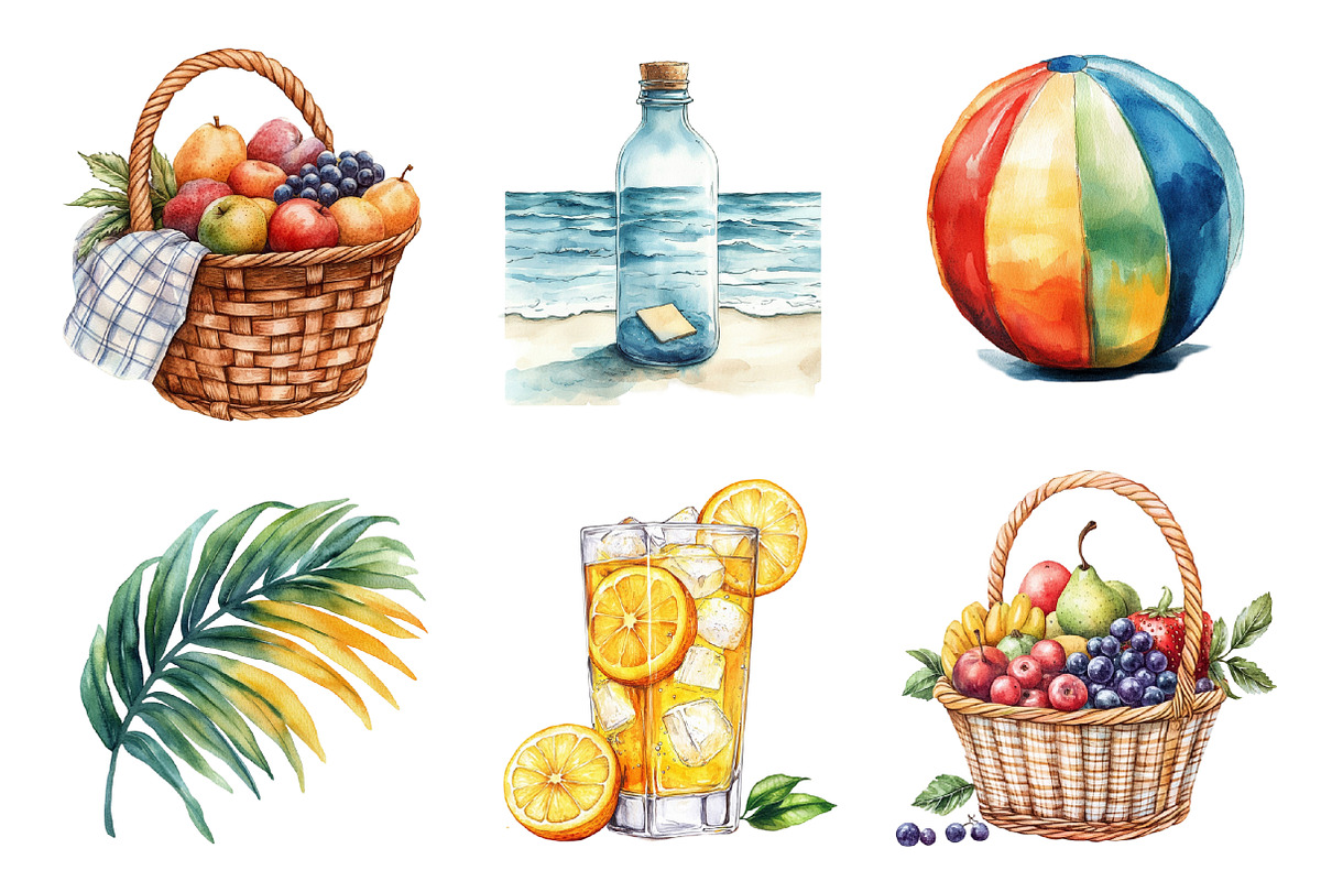 Summer on the Beach Clipart PNG, an Illustration by SinaCreation (Photo 4 of 5)
