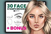 Face Stamp Brushes Procreate, a Brush Add-On by Procreate Market (Thumbnail 1 of 8)