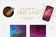 Cosmic Dreams Watercolor Galaxy Set, a Background Graphic by Nebula Finch (Thumbnail 3 of 5)