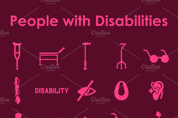 People With Disabilities Icons