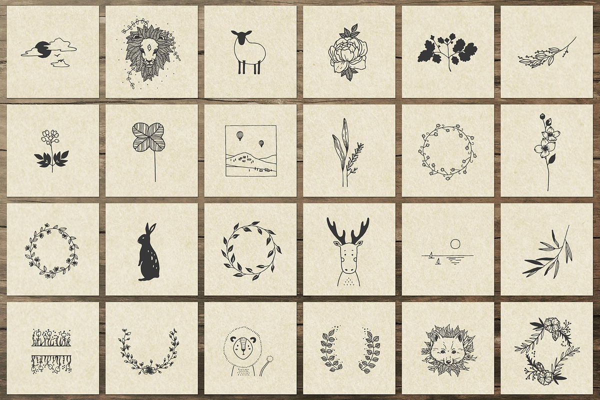 150 Hand Drawn Elements -Nature II-, an Animal Illustration by Michael Rayback Design (Photo 4 of 8)
