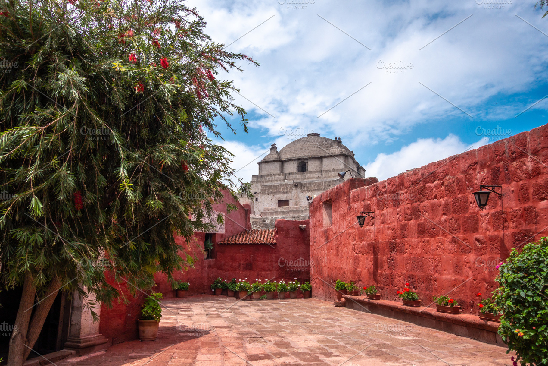 Santa Catalina Monastery Courtyard in Arequipa, Peru, an Architecture Photo by GoodGoods