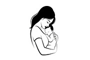 50 Mother and Baby Silhouette Bundle, an Illustration by Creativeshirt (Thumbnail 28 of 48)