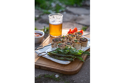 Turkish Beyti Kebap or lamb kebab