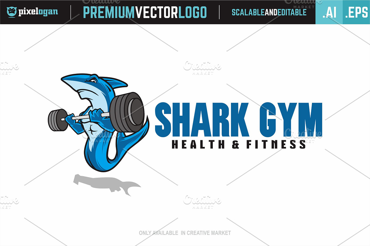 Shark Gym Logo, a Branding & Logo Template by pixelogan (Photo 2 of 2)