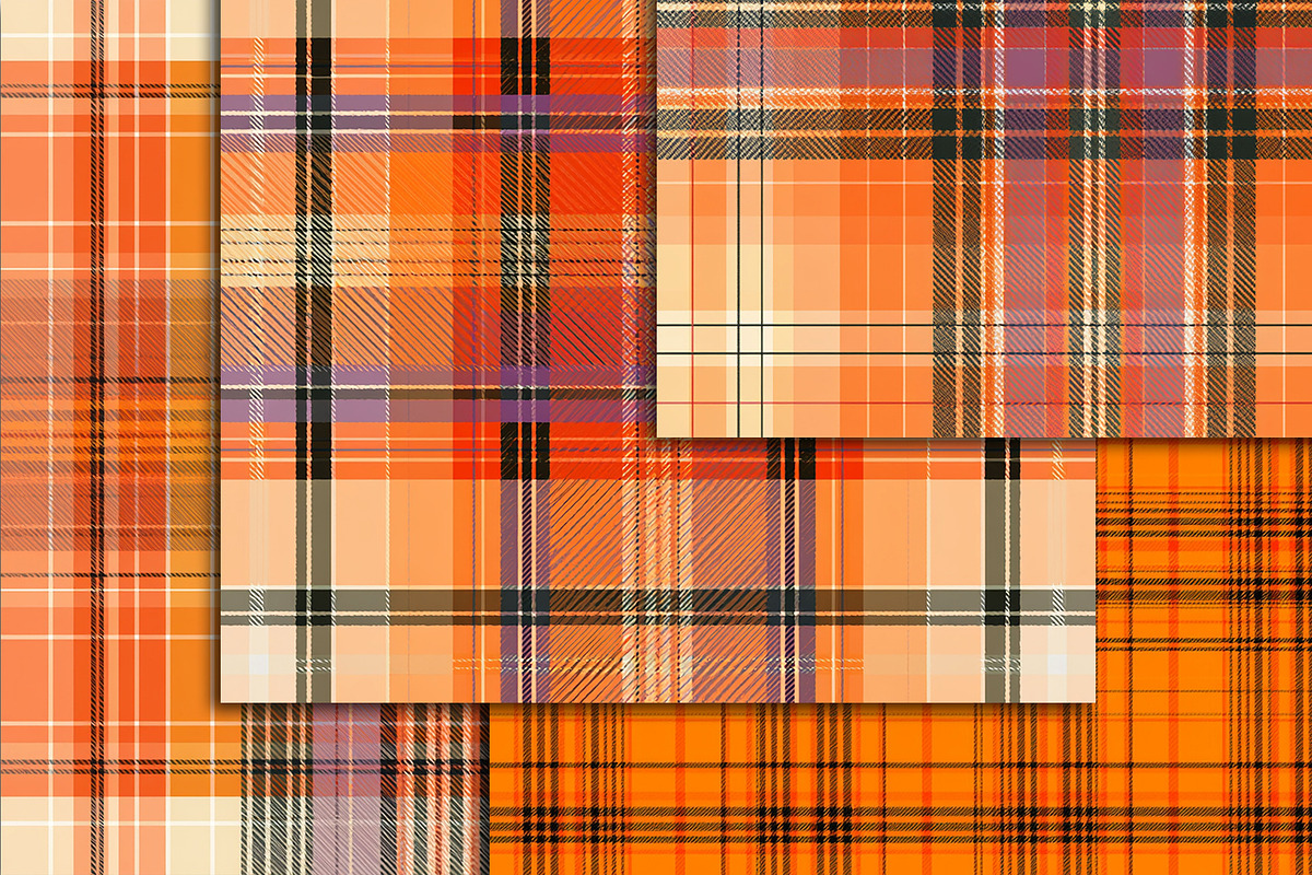 Orange Plaid Halloween Paper 12x12, a Texture Illustration by Area (Photo 11 of 17)
