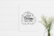 Simple A4 artwork mockup and flowers, a Print Template by Garlic Friday Design (Thumbnail 1 of 2)