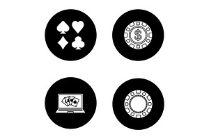 Casino Glyph Icons Set