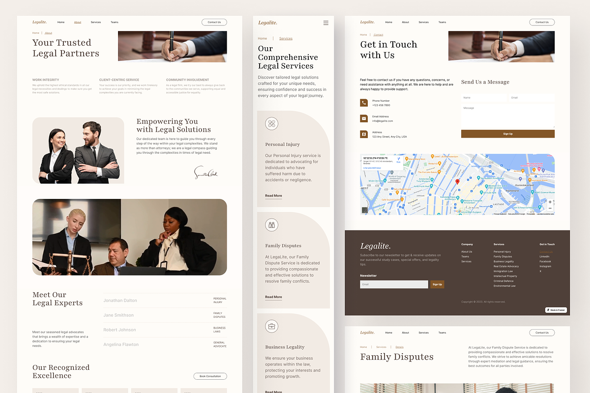 LegaLite - Law Firm Website Framer, a Websites & App Template by peterdraw (Photo 3 of 5)