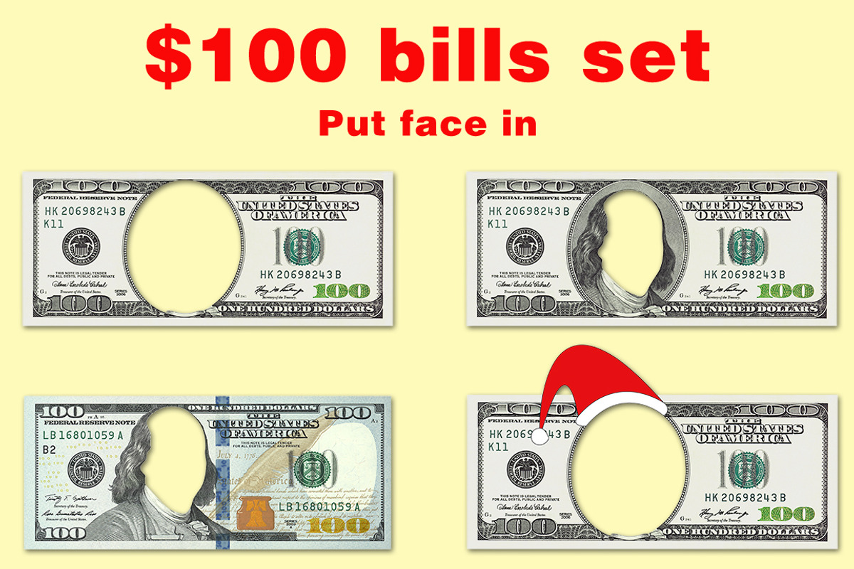 Set of $100 bills with no face, a Templates & Theme by HighRes Pictures (Photo 1 of 5)