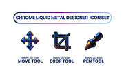 Chrome Liquid Metal Designer icons, a Duotone Icon by Iwanistic (Thumbnail 4 of 7)