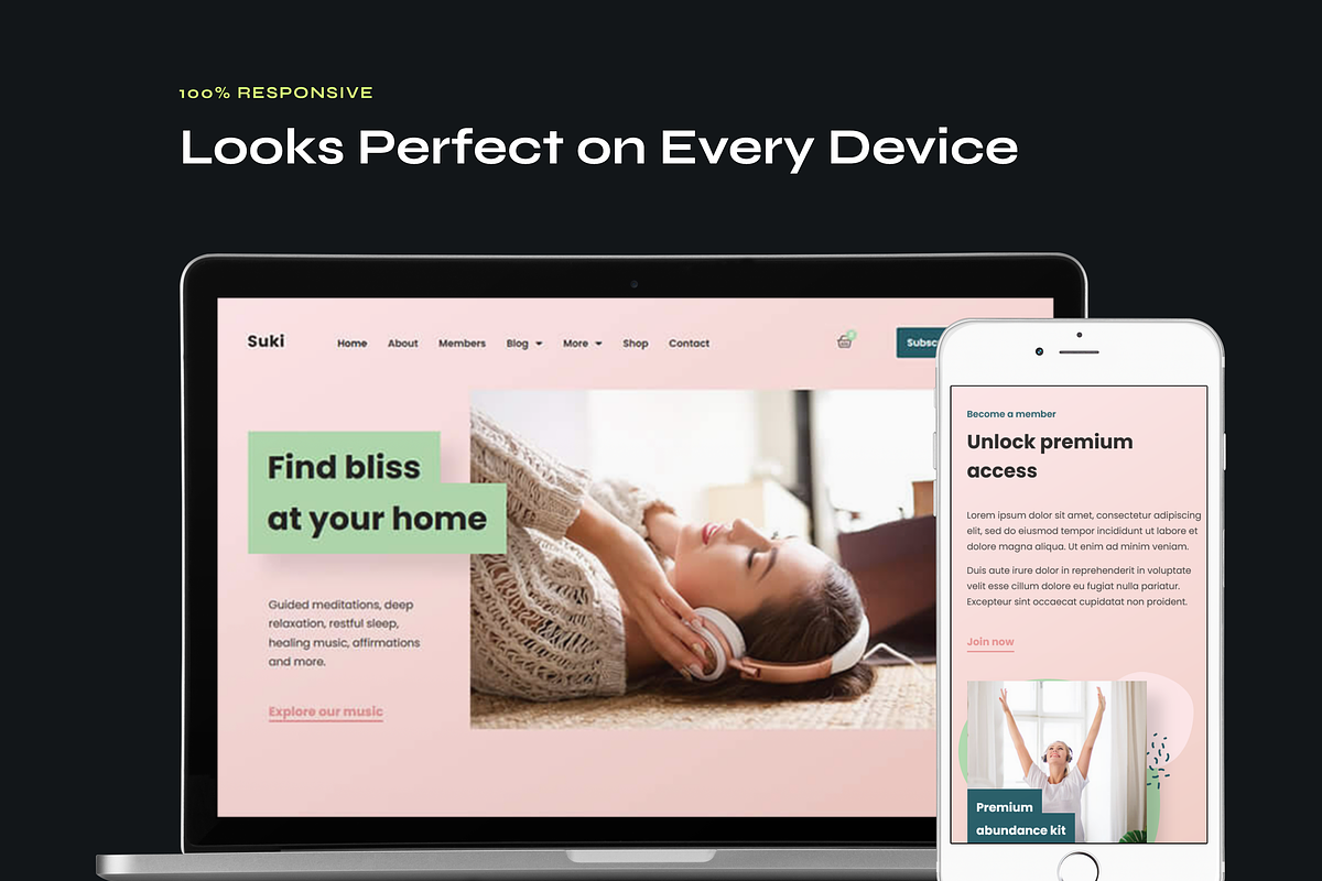 Meditation Music Elementor Template, a WordPress Template by Awakened Templates (Photo 2 of 6)
