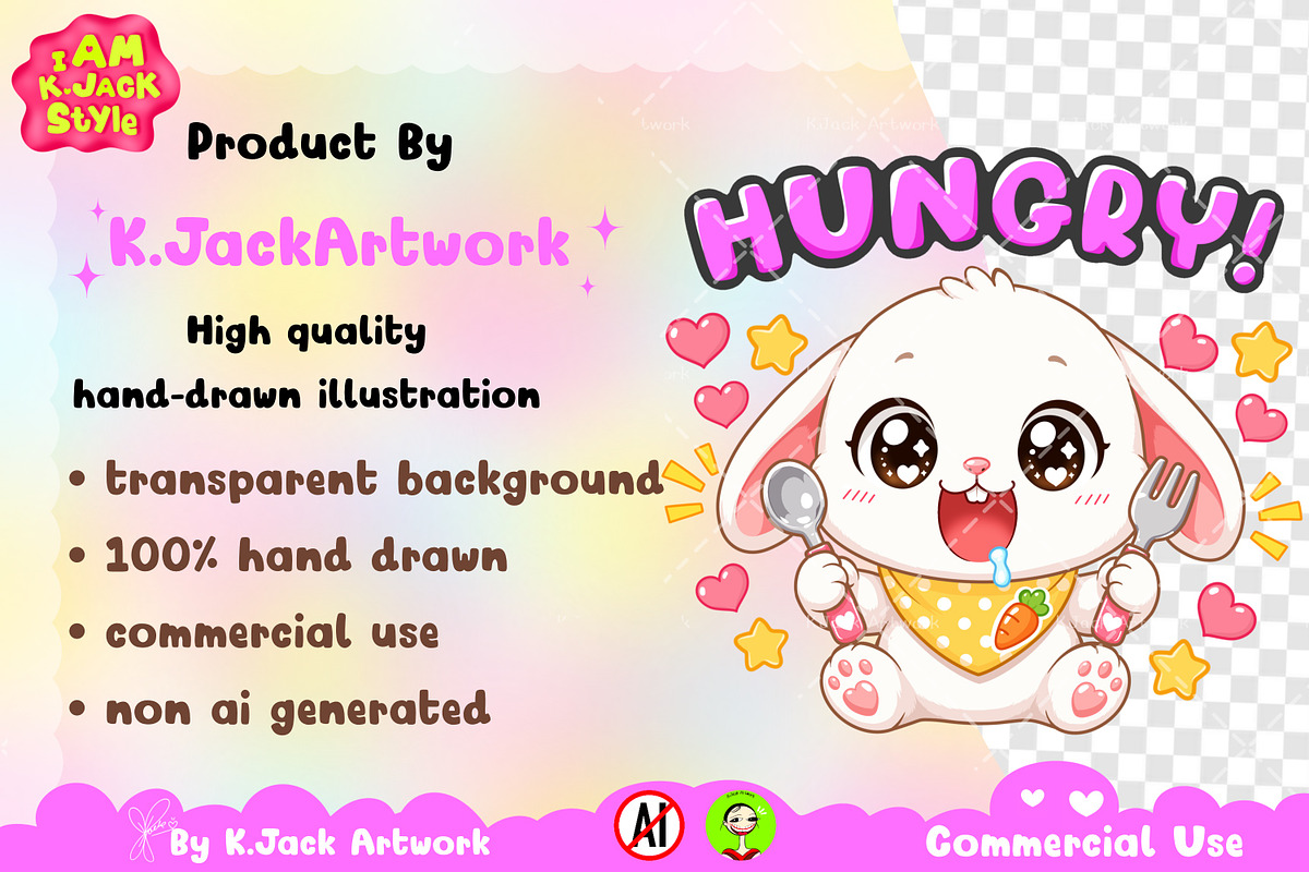 Hungry Rabbit Animal Clipart, an Animal Illustration by K.JackArtwork (Photo 5 of 6)
