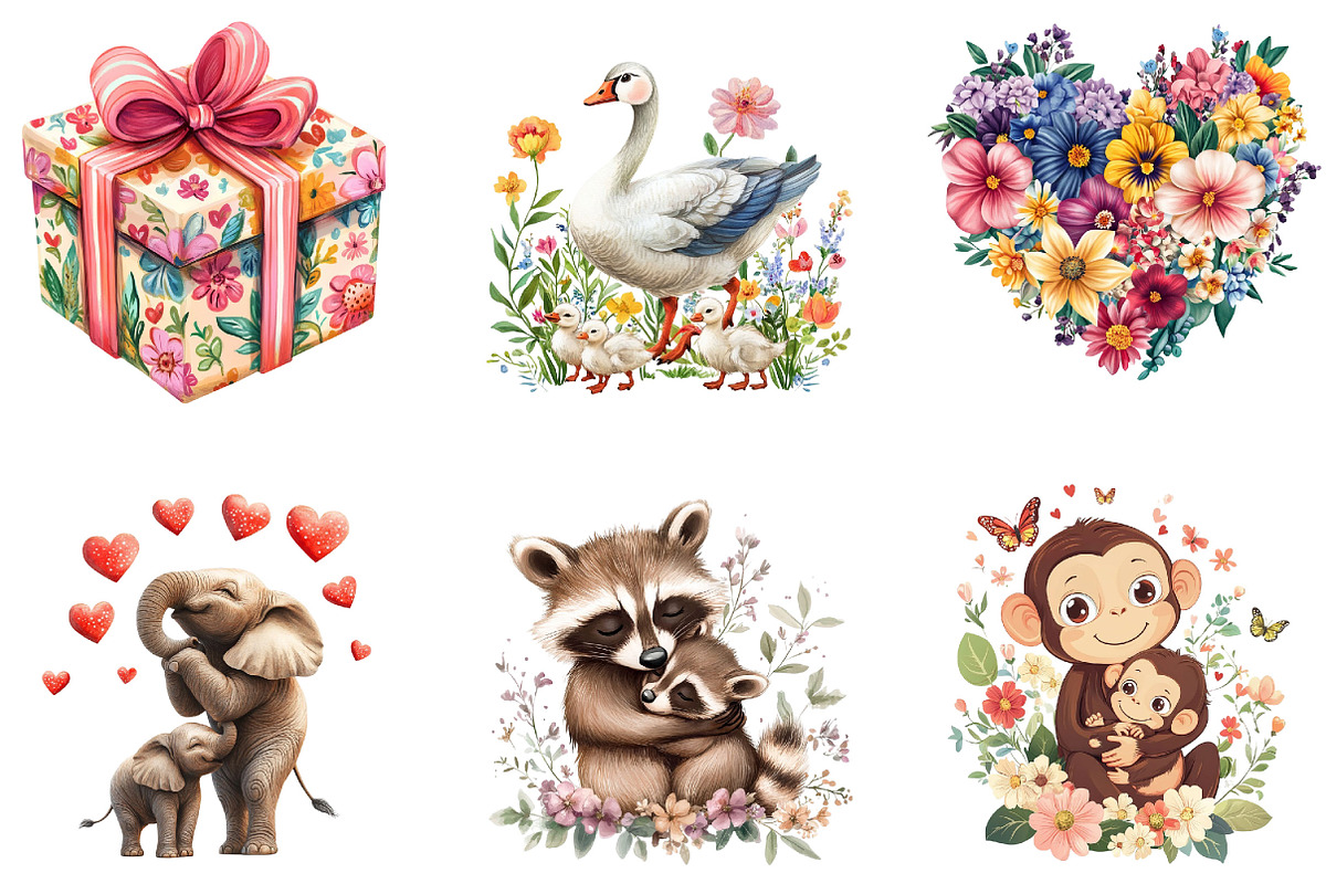 Happy Mother's Day Clipart, an Illustration by Designking (Photo 3 of 5)