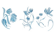 Watercolor Pattern Blue Tulips, a Pattern Graphic by MouseGrey (Thumbnail 6 of 7)