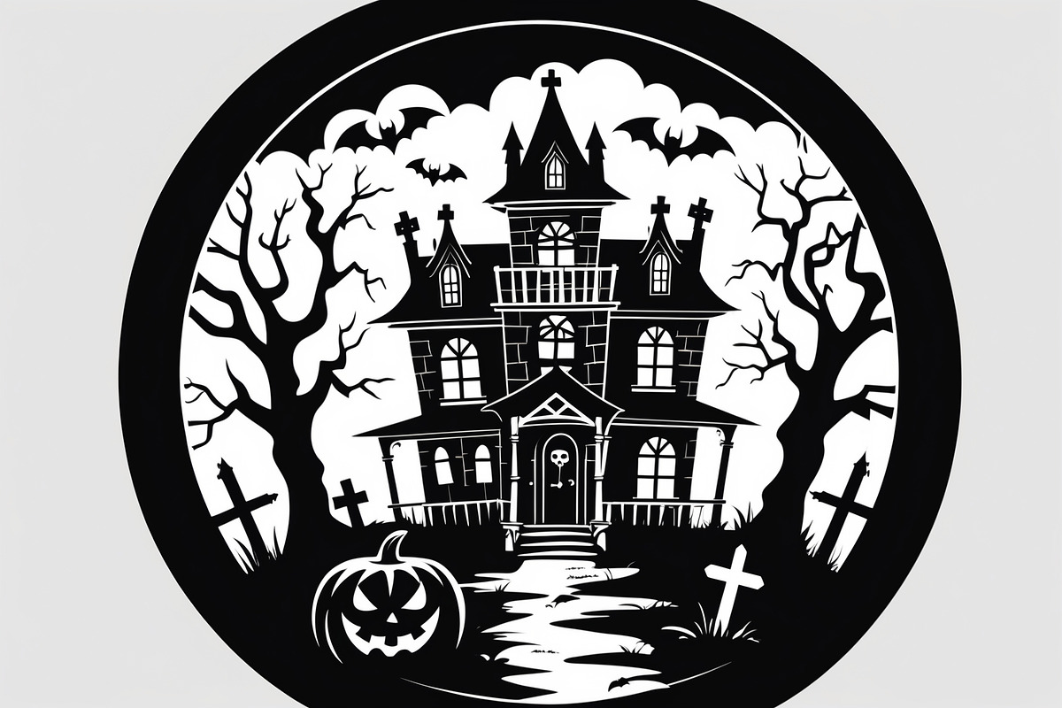 Haunted Halloween Silhouette Set, an Illustration by Creativeshirt (Photo 2 of 9)